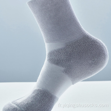 Chaussettes diabétiques de coton en bambou gris unisexe